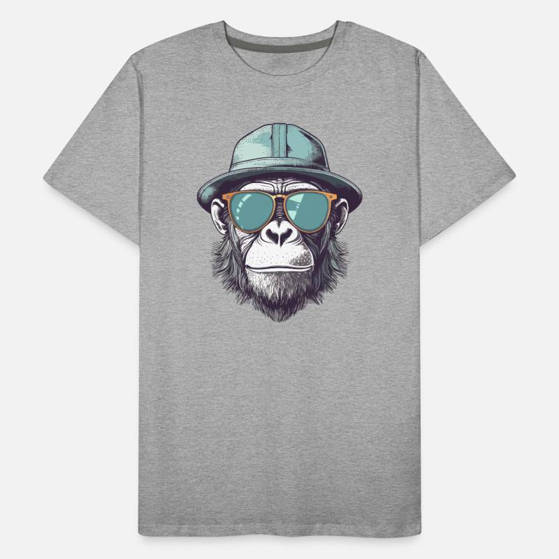 Cooler Affe mit Sonnenbrille und Hut Männer Premium Bio T-Shirt