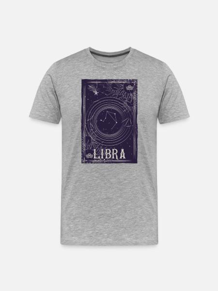 Libra Constellation Night Sky Print - Men's Premium Organic T-Shirt - heather grey