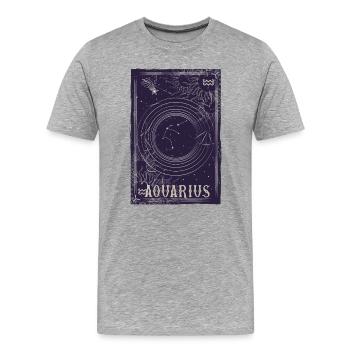 Wassermann Sternbild Ring Nachthimmel - Männer Premium Bio T-Shirt - Grau meliert - Vorne - Damien (186cm)