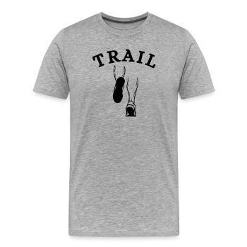Trail, Trailrunning-Fan, Trailrunning - Männer Premium Bio T-Shirt - Grau meliert - Vorne - Damien (186cm)