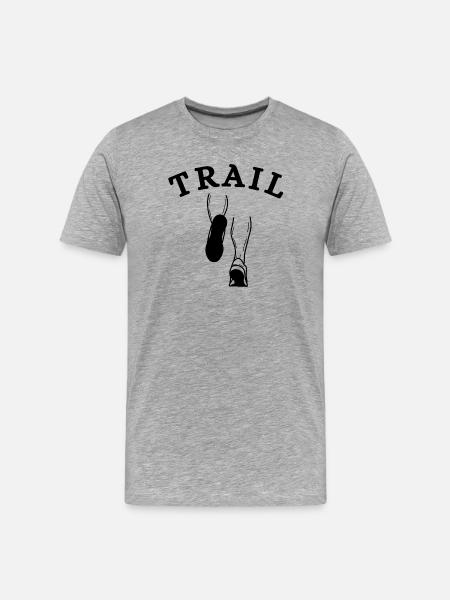 Trail, Trailrunning-Fan, Trailrunning - Männer Premium Bio T-Shirt - Grau meliert