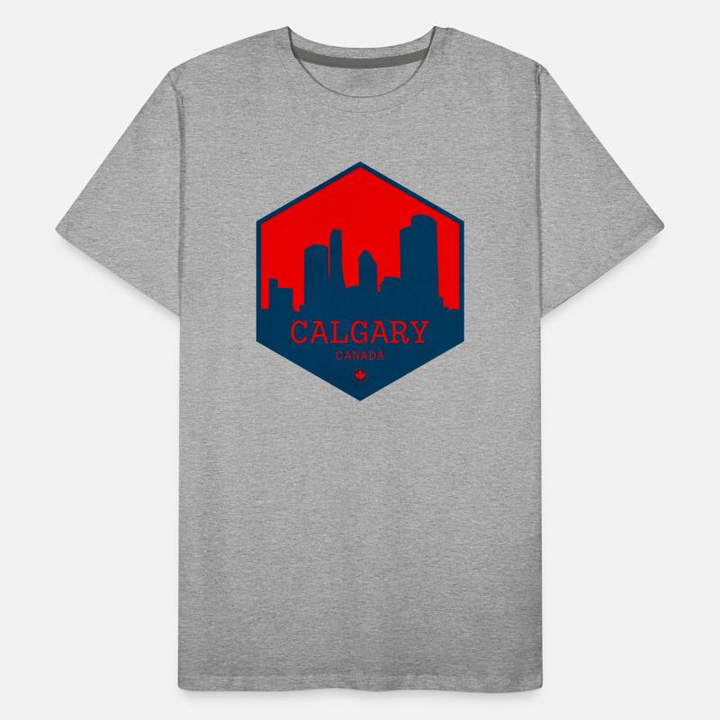 Calgary Skyline, Canada – Conception de l’emblème urbain T-shirt bio Premium Homme
