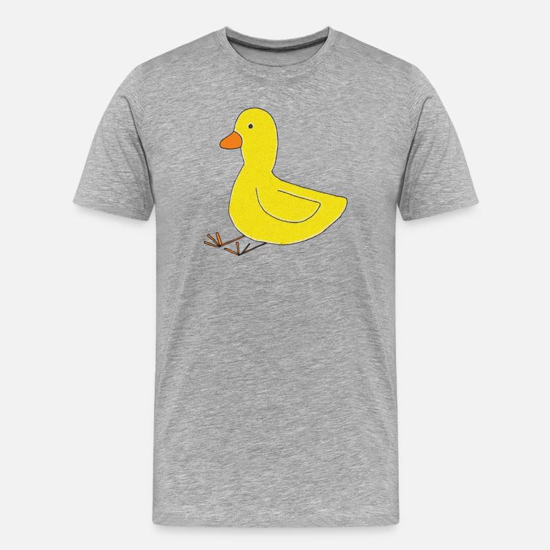 ente impressionismus - Männer Premium Bio T-Shirt - Grau meliert