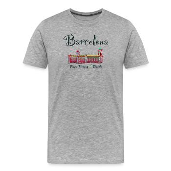 Barcelona, A. Gaudí, Casa Vicens, Spanien - Männer Premium Bio T-Shirt - Grau meliert - Vorne - Damien (186cm)