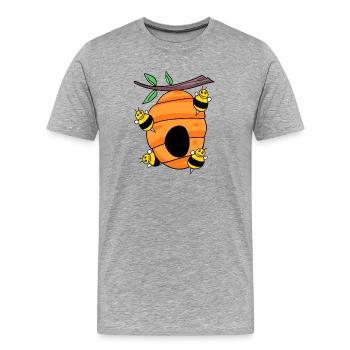 Bee bees bee nest wasps wasp nest nest - Men's Premium Organic T-Shirt - heather grey - Front - Damien (186cm)