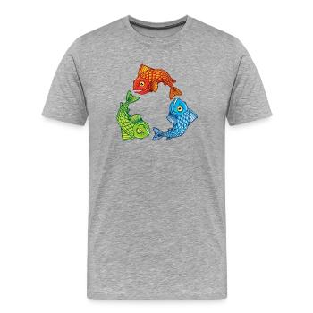 Poisson rgb - T-shirt bio Premium Homme - gris chiné - Devant - Damien (186cm)