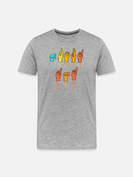 Proud Dad Rainbow Hands - Men's Premium Organic T-Shirt - heather grey