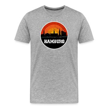 Hamburg Skyline Original - T-shirt bio Premium Homme - gris chiné - Devant - Damien (186cm)