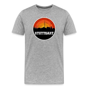 Stuttgart Skyline - T-shirt bio Premium Homme - gris chiné - Devant - Damien (186cm)