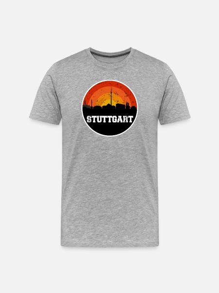 Stuttgart Skyline - Men's Premium Organic T-Shirt - heather grey
