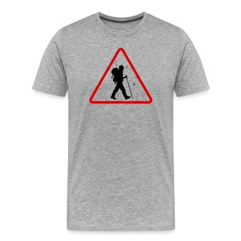 Mountaineering Hiking Hiking Routes Hiking Tours - Men's Premium Organic T-Shirt - heather grey - Front - Damien (186cm)