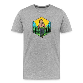 Hiking Hikers Mountaineering Hiking Mountain Hiking - Men's Premium Organic T-Shirt - heather grey - Front - Damien (186cm)