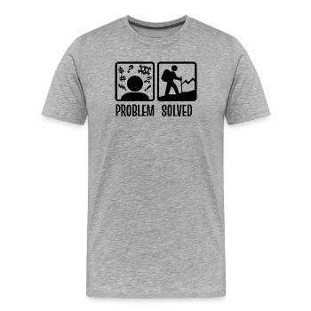 Naturliebhaber Bergwanderung Statement Wandern - Männer Premium Bio T-Shirt - Grau meliert - Vorne - Damien (186cm)