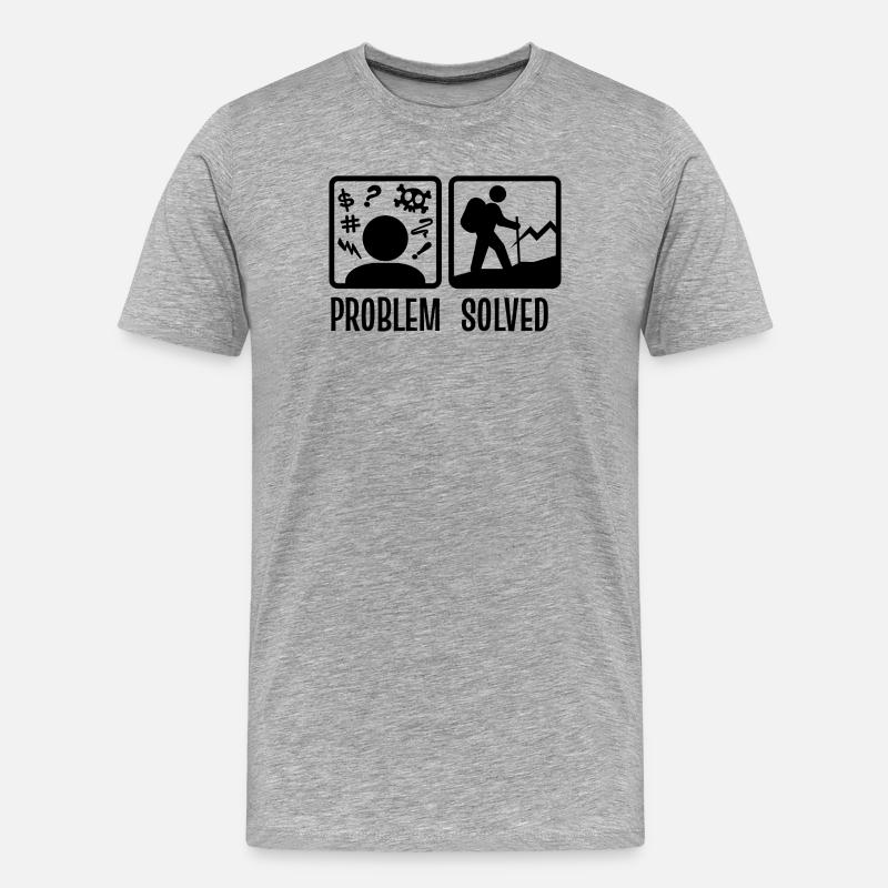 Nature Lovers Mountain Hike Déclaration Randonnée - T-shirt bio Premium Homme - gris chiné