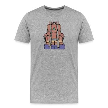 Klettern Bergsteigen Wandern Wanderer Wanderwege - Männer Premium Bio T-Shirt - Grau meliert - Vorne - Damien (186cm)