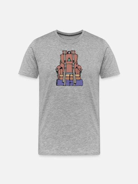 Climbing, mountaineering, hiking, hikers, hiking trails - Men's Premium Organic T-Shirt - heather grey