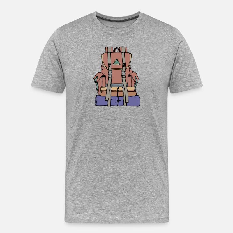 Klettern Bergsteigen Wandern Wanderer Wanderwege - Männer Premium Bio T-Shirt - Grau meliert