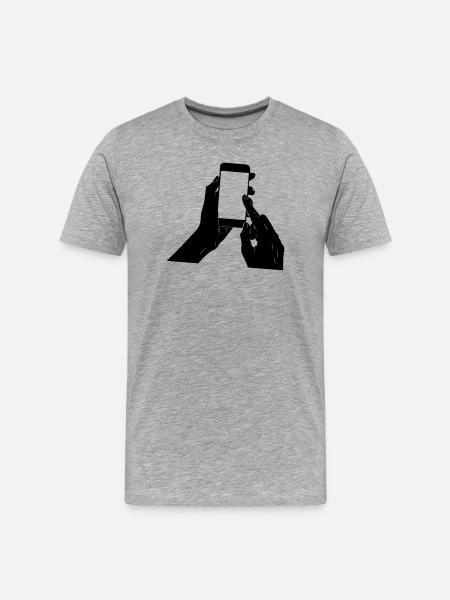smartphone in your hands - Men's Premium Organic T-Shirt - heather grey