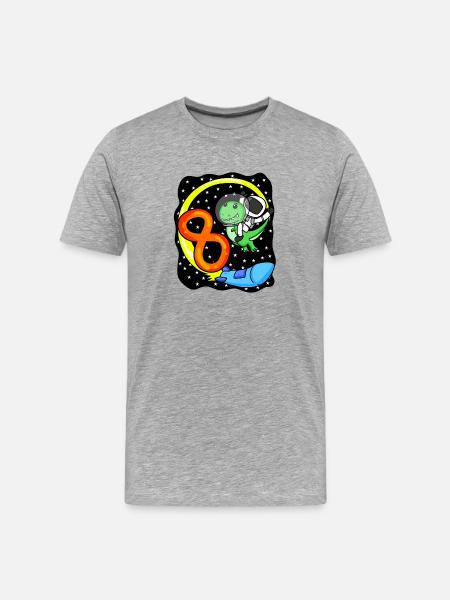 8 Birthday Boy Astronaut - eight years - Men's Premium Organic T-Shirt - heather grey