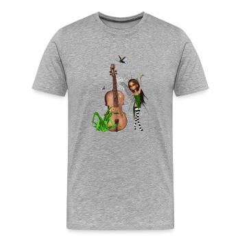 Das Wunder der Geige - Männer Premium Bio T-Shirt - Grau meliert - Vorne - Damien (186cm)