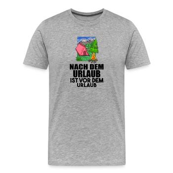 Urlaub - Männer Premium Bio T-Shirt - Grau meliert - Vorne - Damien (186cm)