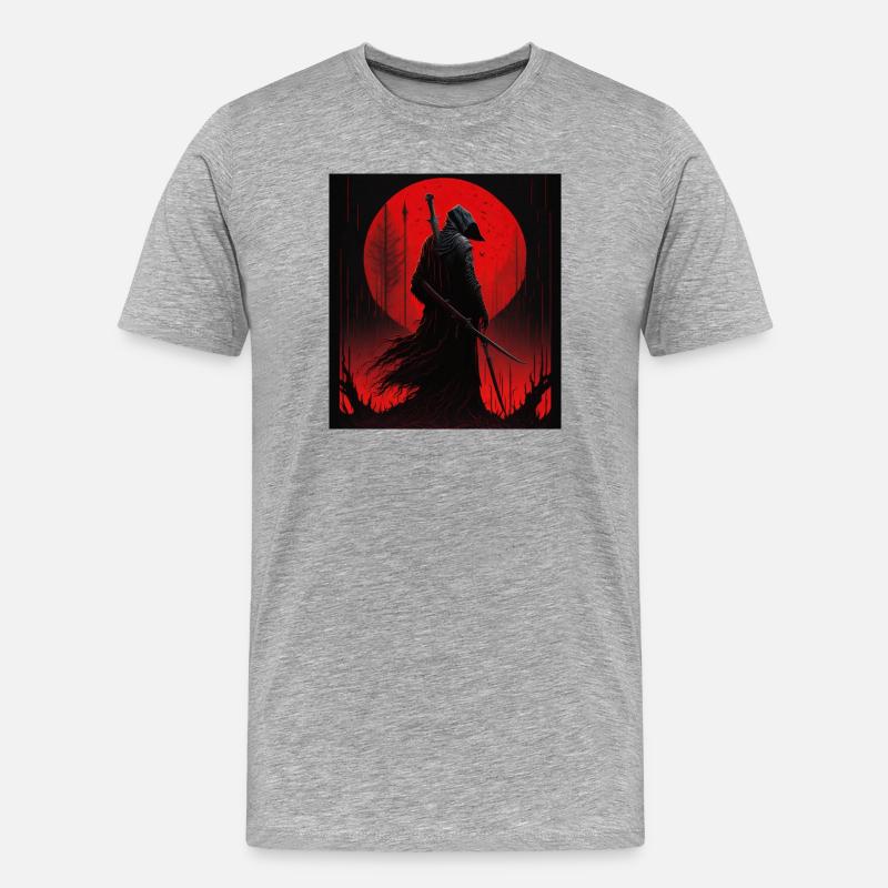 Sensenmann - Grim Reaper - Männer Premium Bio T-Shirt - Grau meliert