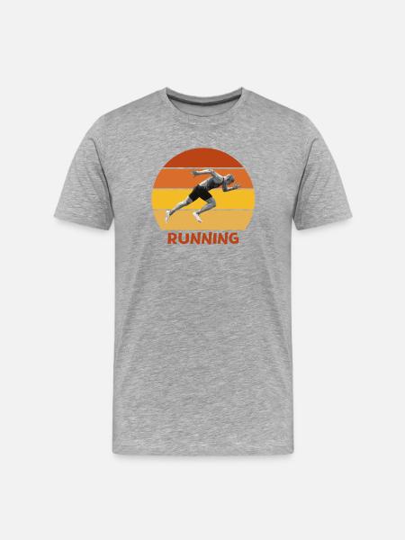 running, running, sprinting - Men's Premium Organic T-Shirt - heather grey