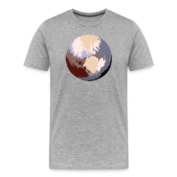 Pluto - Zwergplanet - Männer Premium Bio T-Shirt - Grau meliert - Vorne - Damien (186cm)