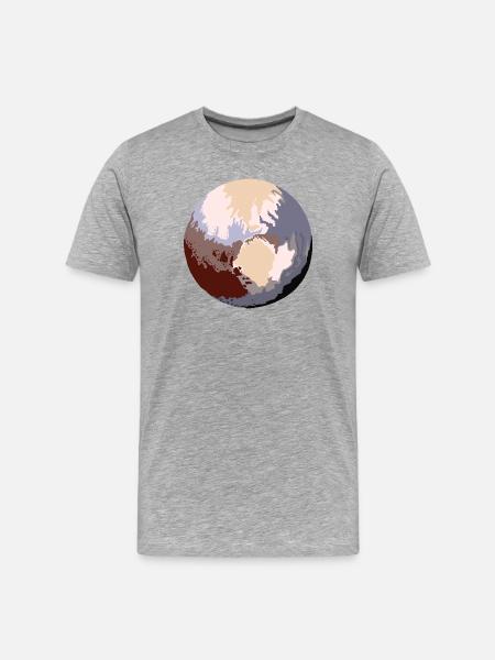 Pluto - Zwergplanet - Männer Premium Bio T-Shirt - Grau meliert