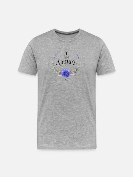 I am vegan - Men's Premium Organic T-Shirt - heather grey