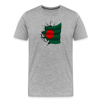 Bangladesch - Bangladesch - Flagge - Männer Premium Bio T-Shirt - Grau meliert - Vorne - Damien (186cm)