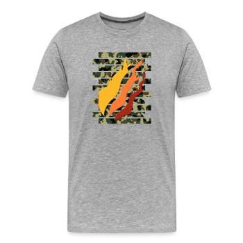 Fire Nation - Men's Premium Organic T-Shirt - heather grey - Front - Damien (186cm)