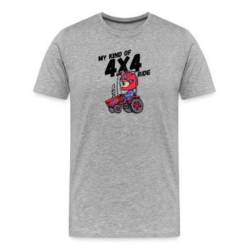 Déclaration sur les tracteurs de véhicules utilitaires Vie à la campagne Jeune agriculteur - T-shirt bio Premium Homme - gris chiné - Devant - Damien (186cm)