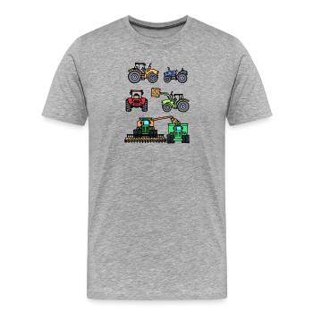 Landmaschinen Fahrzeug Nutzfahrzeug Traktor - Männer Premium Bio T-Shirt - Grau meliert - Vorne - Damien (186cm)
