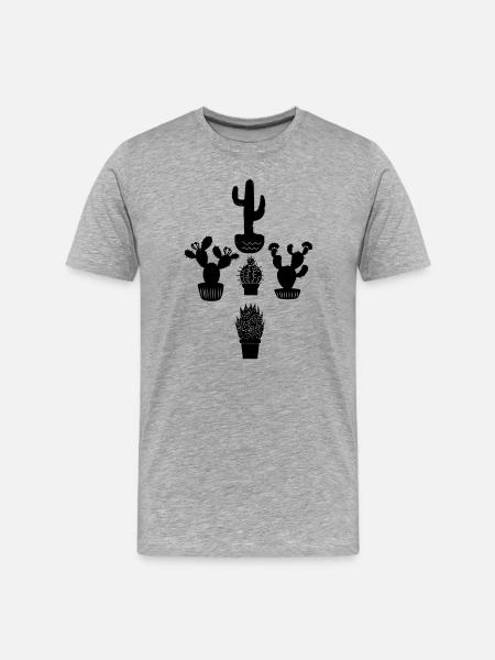 Five cacti - Men's Premium Organic T-Shirt - heather grey