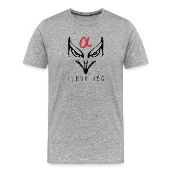 Alpha Night Silhouette - T-shirt bio Premium Homme - gris chiné - Devant - Damien (186cm)