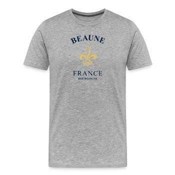 BEAUNE France Burgund Frankreich - Männer Premium Bio T-Shirt - Grau meliert - Vorne - Damien (186cm)