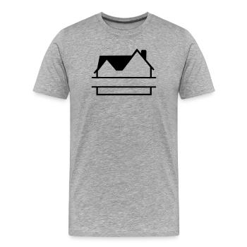 Haus Haus einfaches Logo - Männer Premium Bio T-Shirt - Grau meliert - Vorne - Damien (186cm)