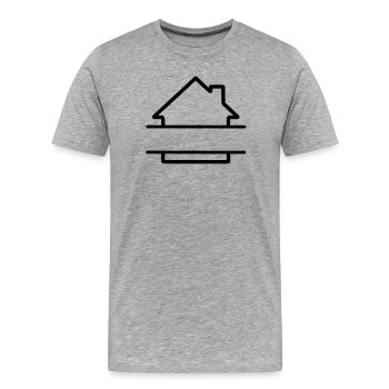 Startseite einfaches Logo-Textbanner - Männer Premium Bio T-Shirt - Grau meliert - Vorne - Damien (186cm)