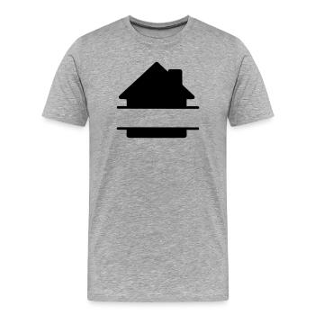 Hausschatten-Logo-Textbanner - Männer Premium Bio T-Shirt - Grau meliert - Vorne - Damien (186cm)