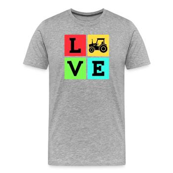 Tracteur de véhicule à moteur disant machines agricoles - T-shirt bio Premium Homme - gris chiné - Devant - Damien (186cm)
