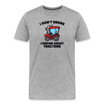 Machinerie agricole Véhicule Déclaration de l’agriculteur biologique Tracteur - T-shirt bio Premium Homme - gris chiné - Devant - Damien (186cm)