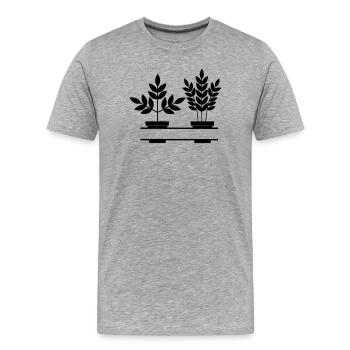 Bannière Plantes - T-shirt bio Premium Homme - gris chiné - Devant - Damien (186cm)