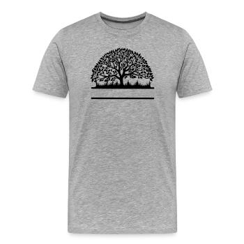 Bannière d’arbre - T-shirt bio Premium Homme - gris chiné - Devant - Damien (186cm)