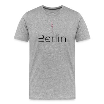 Berliner Fernsehturm Silhouette - Männer Premium Bio T-Shirt - Grau meliert - Vorne - Damien (186cm)