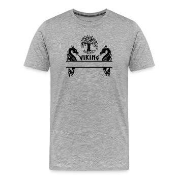 Wikinger-Namensschild Yggdrasil Wikinger - Männer Premium Bio T-Shirt - Grau meliert - Vorne - Damien (186cm)