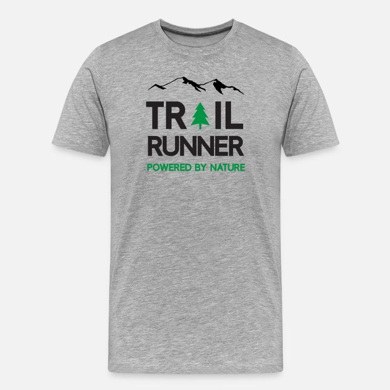 Trail Runner - Powered by Nature - Männer Premium Bio T-Shirt - Grau meliert