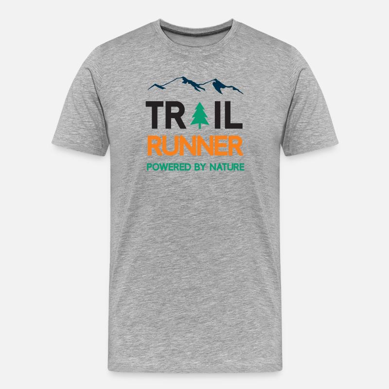 Trail Runner - Powered by Nature - Männer Premium Bio T-Shirt - Grau meliert