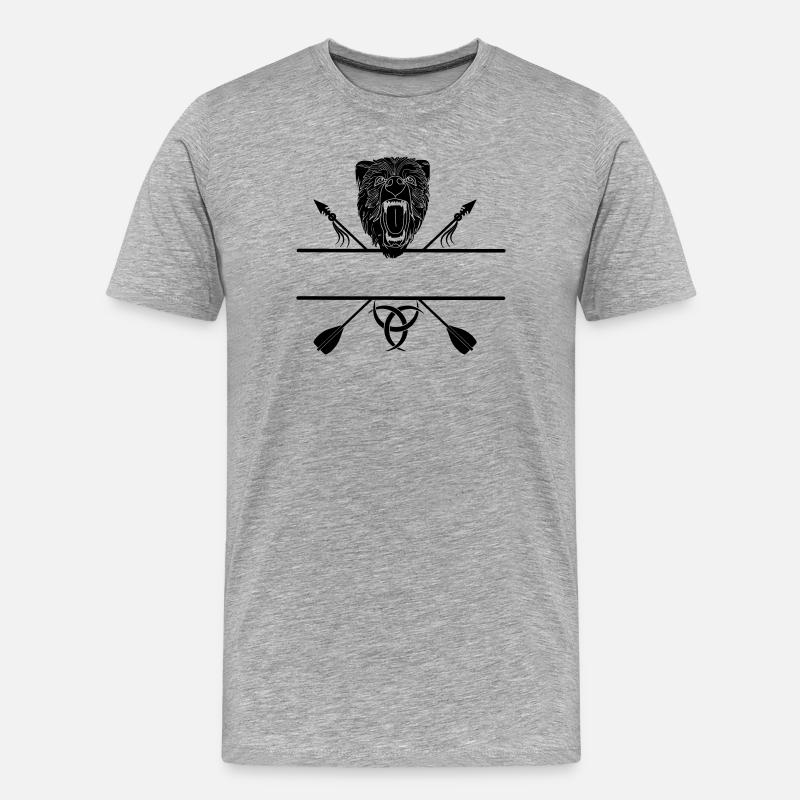 Wikinger-Bärenpfeile - Männer Premium Bio T-Shirt - Grau meliert