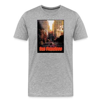 San Francisco city - Männer Premium Bio T-Shirt - Grau meliert - Vorne - Damien (186cm)